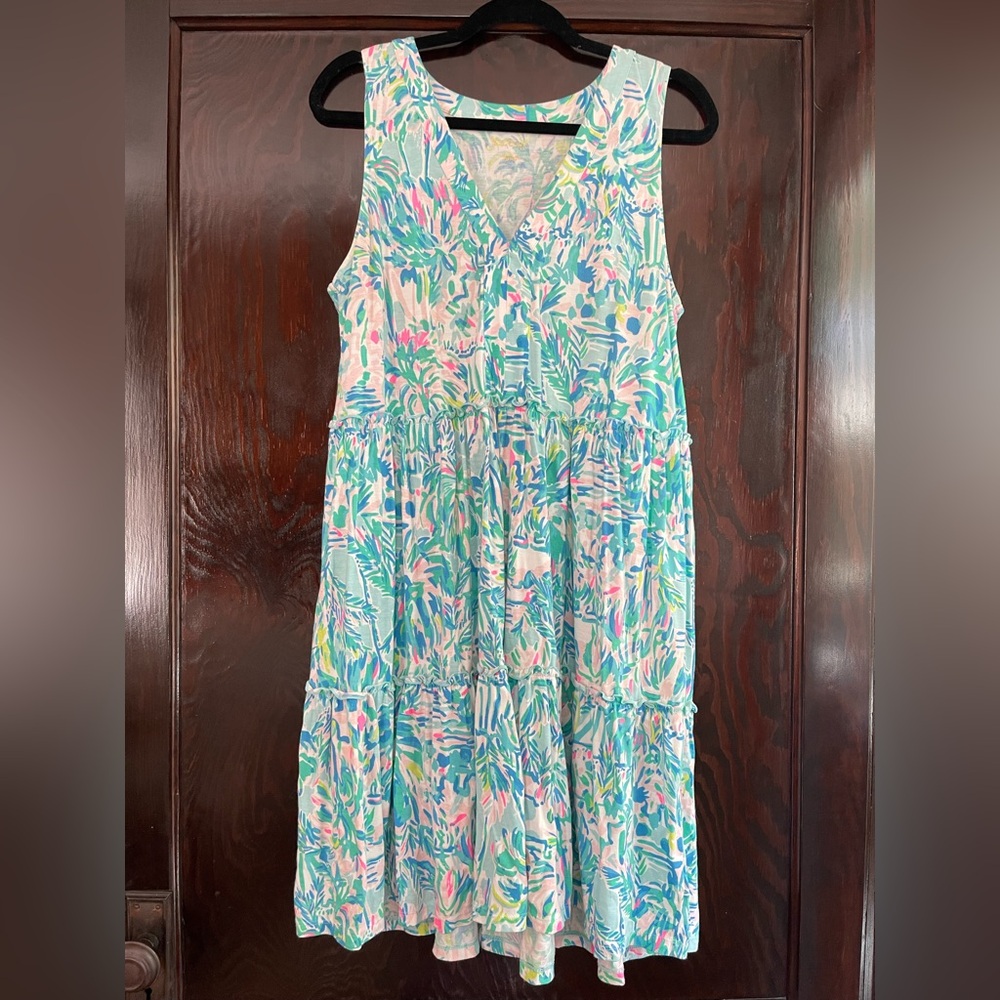 Lilly Pulitzer Lorina Dress | Blue Ibiza Cabana Cocktail | Size Large